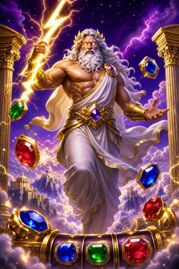 Ilustrasi permainan slot Gates of Olympus bertema dewa Zeus di Mpo1221