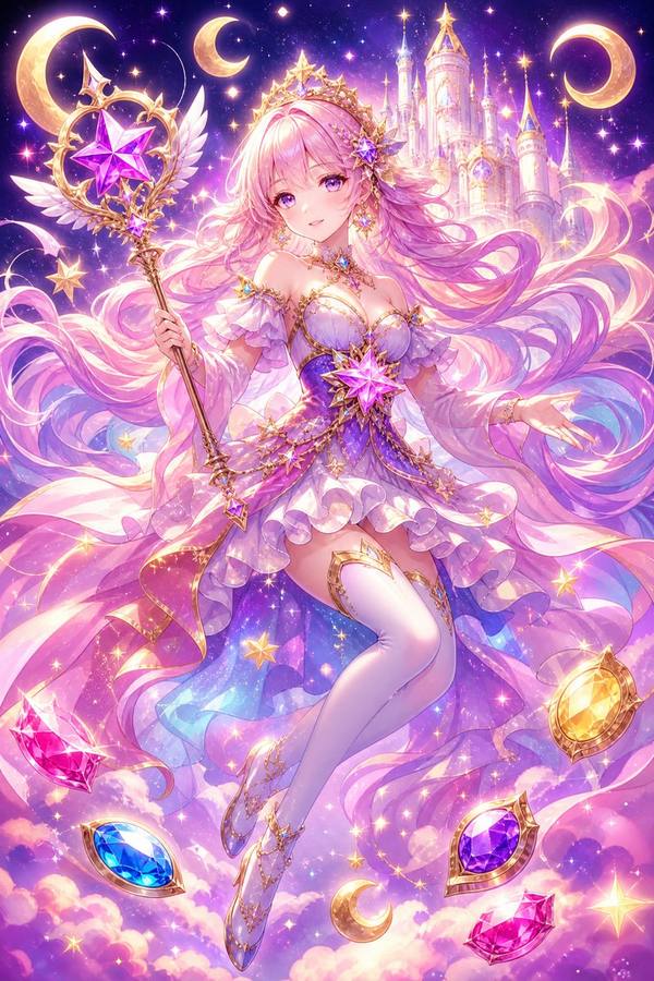 Ilustrasi permainan slot Starlight Princess bertema putri bintang anime di Mpo1221